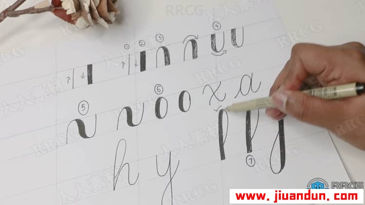 针管笔使用技巧仿书法字体设计传统手绘视频教程 CG 第19张