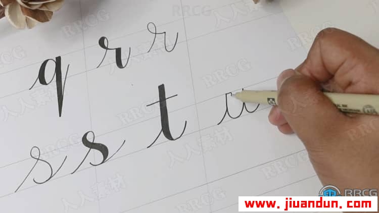 针管笔使用技巧仿书法字体设计传统手绘视频教程 CG 第22张