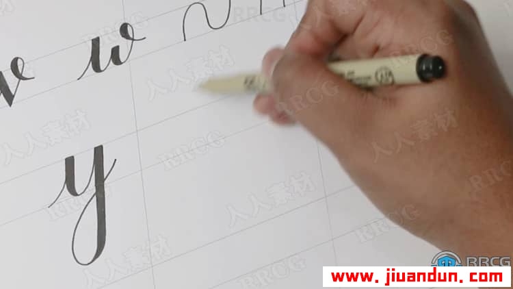 针管笔使用技巧仿书法字体设计传统手绘视频教程 CG 第23张