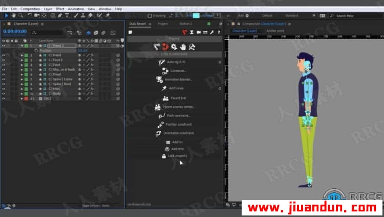 AE中使用Duik Bassel制作角色动画工作流程视频教程 AE 第12张