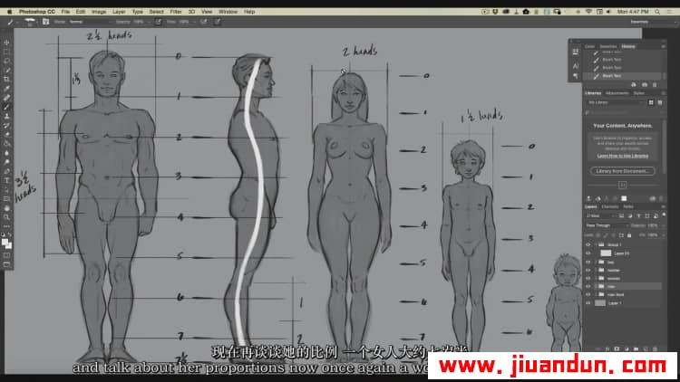 传奇画师 Aaron Blaise - 如何绘制人体解剖结构学视频课程中英字幕 CG 第5张