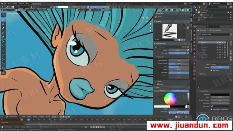 【中文字幕】Blender 2D创建概念艺术插画视频教程 3D 第4张