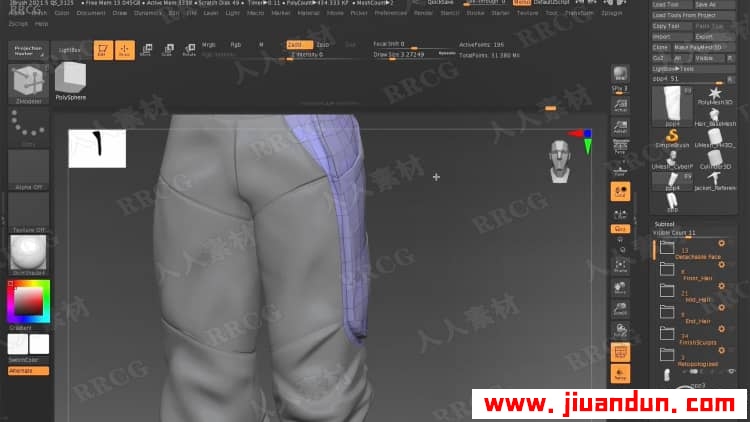Zbrush赛博朋克黑客角色3D雕刻建模制作视频教程 3D 第4张