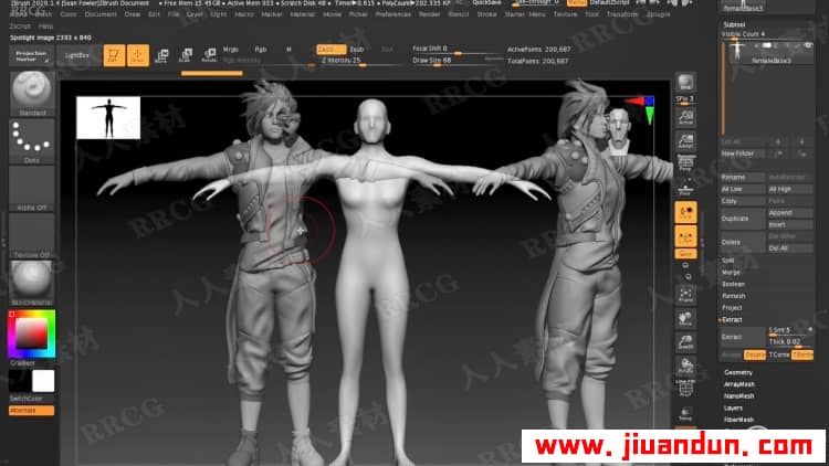 Zbrush赛博朋克黑客角色3D雕刻建模制作视频教程 3D 第10张