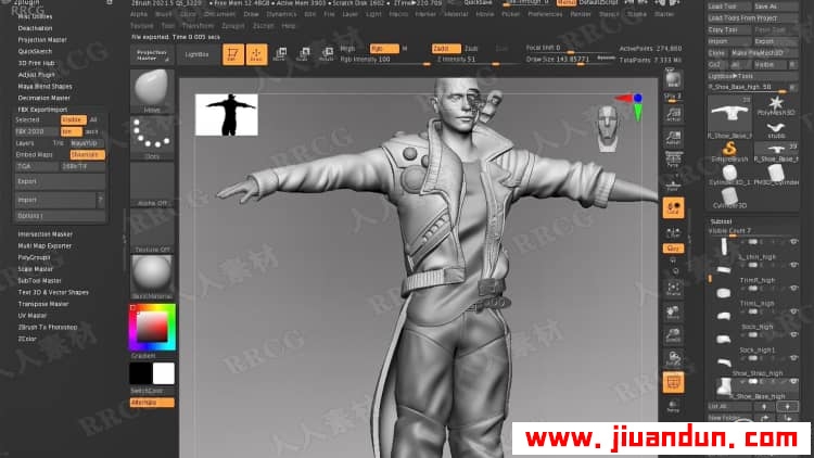 Zbrush赛博朋克黑客角色3D雕刻建模制作视频教程 3D 第16张