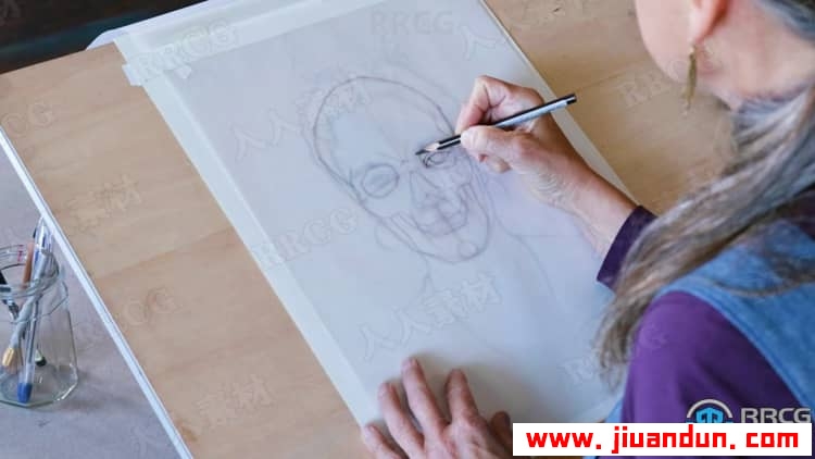 人物肖像头部结构比例草图传统手绘视频教程 CG 第8张