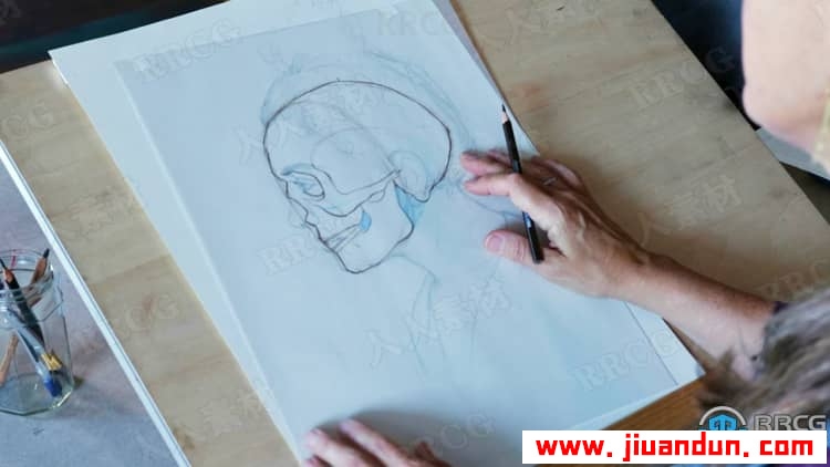 人物肖像头部结构比例草图传统手绘视频教程 CG 第23张