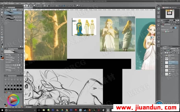 Xavier Houssin画师塞尔达传说女孩实例绘画视频教程 CG 第5张