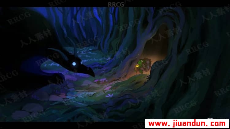 Procreate 科幻森林动画场景彩色插图绘制过程视频教程 CG 第7张