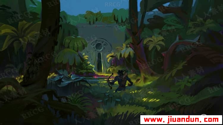 Procreate 科幻森林动画场景彩色插图绘制过程视频教程 CG 第11张