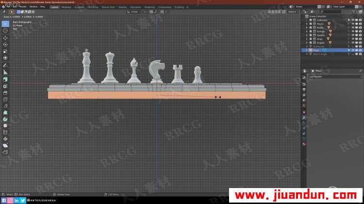 Blender国际象棋与棋盘完整实例制作视频教程 3D 第5张