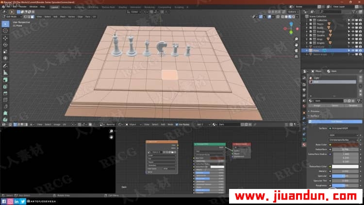Blender国际象棋与棋盘完整实例制作视频教程 3D 第6张