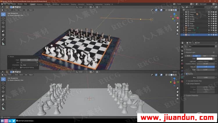Blender国际象棋与棋盘完整实例制作视频教程 3D 第12张