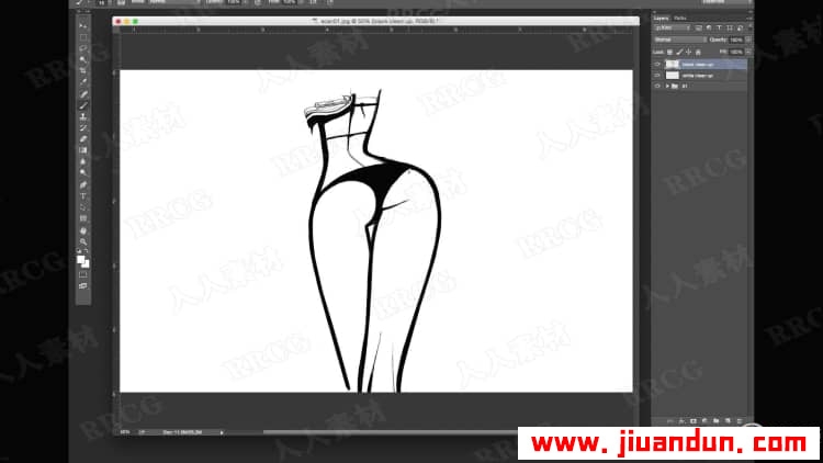 PS漫画风格女性腰臀部线条曲线绘制视频教程 PS教程 第3张