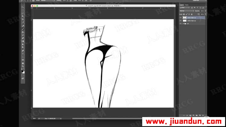 PS漫画风格女性腰臀部线条曲线绘制视频教程 PS教程 第4张