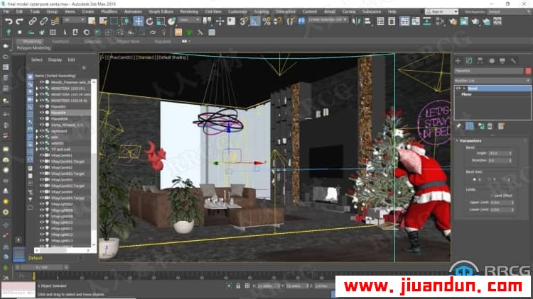3dsMax创建赛博朋克圣诞老人室内主题设计视频教程 3D 第3张