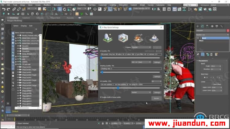 3dsMax创建赛博朋克圣诞老人室内主题设计视频教程 3D 第4张