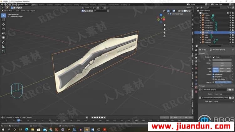 Blender西式步枪游戏模型实例制作训练视频教程 3D 第4张