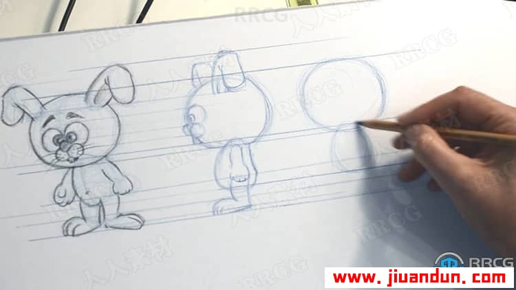 传统手绘绘制卡通人物线稿工作流程视频教程 CG 第2张