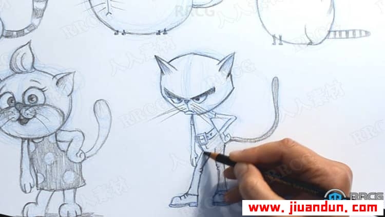 传统手绘绘制卡通人物线稿工作流程视频教程 CG 第12张
