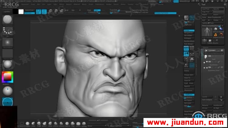 Zbrush战神游戏角色奎托斯头部与身体实例制作视频教程 3D 第7张