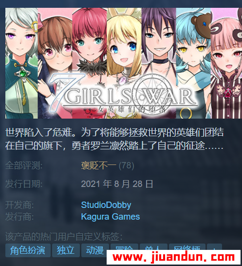 7 Girls War女英雄们的堕落免安装v1.00绿色中文版1.48G 同人资源 第1张