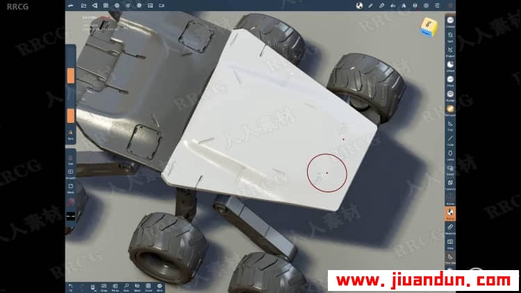 Nomad sculpt概念战车硬表面雕刻建模制作视频教程 CG 第6张