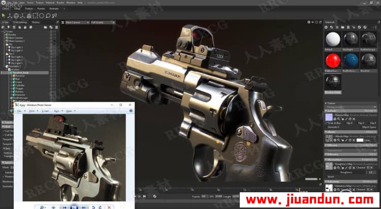 【中文字幕】Blender左轮手枪游戏武器实例制作视频教程 3D 第4张
