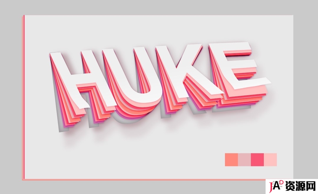 [设计资源][字体设计]AI-创意折纸字HUKE AI 第1张