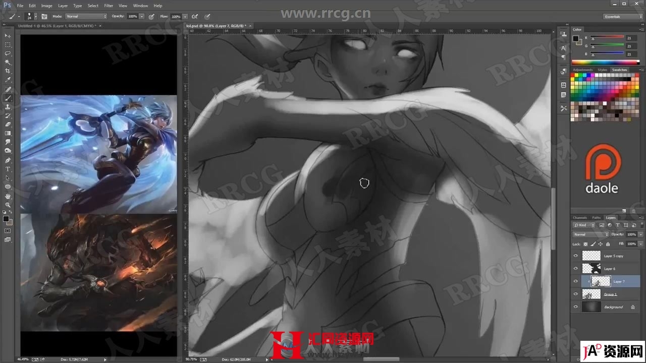 [CG设计]女性天使战士数字绘画全流程视频教程 CG 第2张