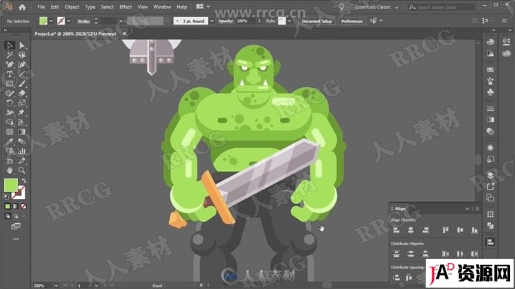 Illustrator CC矢量兽人卡通角色绘制实例训练视频教程 AI 第5张