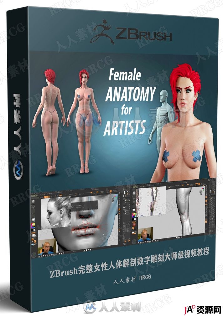 ZBrush完整女性人体解剖数字雕刻大师级视频教程 3D 第1张
