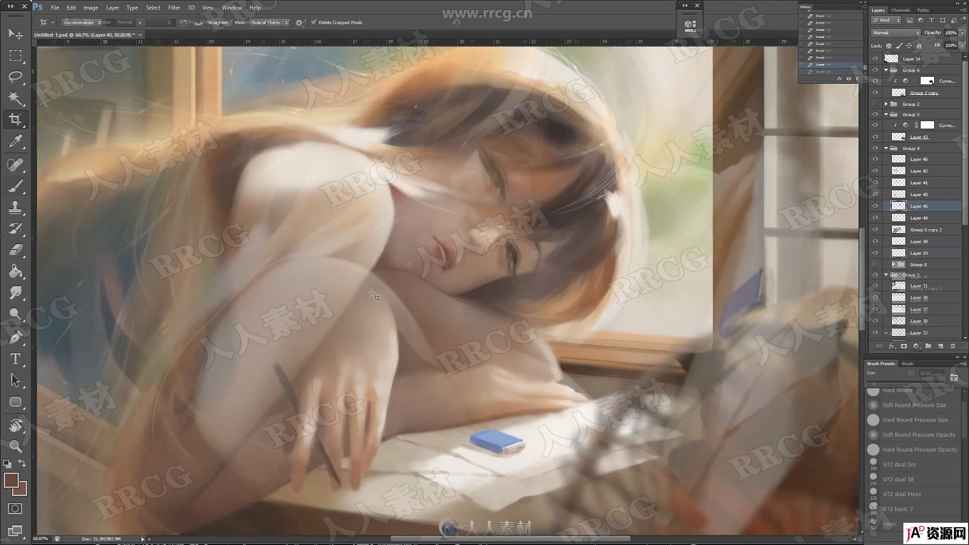 韩国画师Taejune Kim唯美梦幻带场景年轻女性详细步骤原画数字 CG 第8张