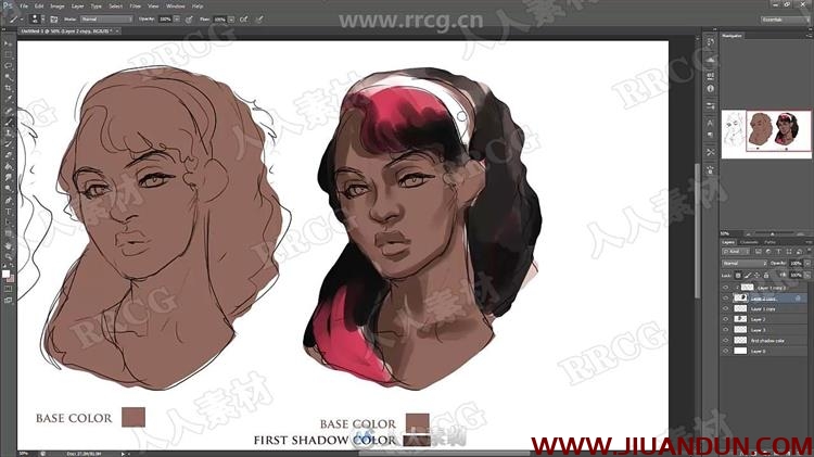 各种肤色种族人物角色头像数字绘画训练视频教程 CG 第3张