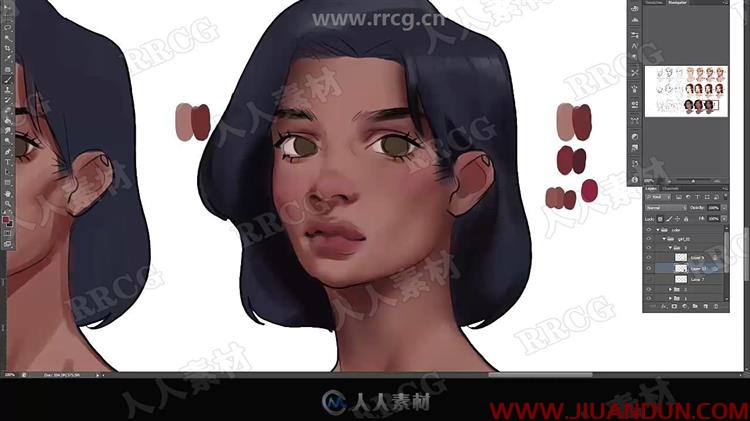 各种肤色种族人物角色头像数字绘画训练视频教程 CG 第13张