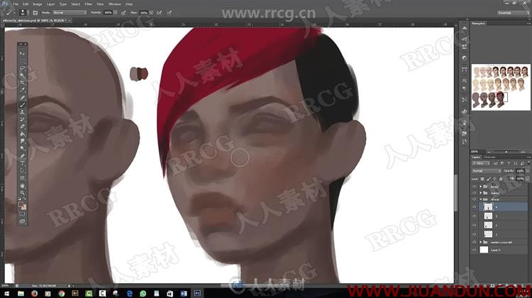 各种肤色种族人物角色头像数字绘画训练视频教程 CG 第18张