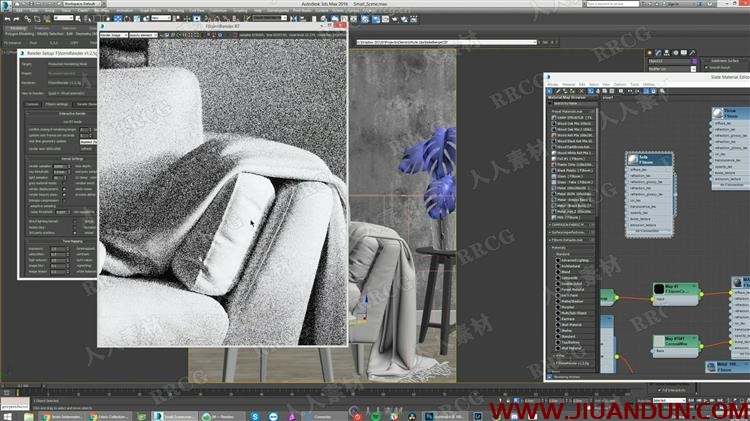 3dsmax中FStorm沙发织物着色器渲染技术视频教程 3D 第3张