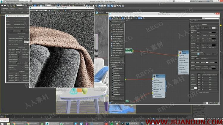3dsmax中FStorm沙发织物着色器渲染技术视频教程 3D 第4张