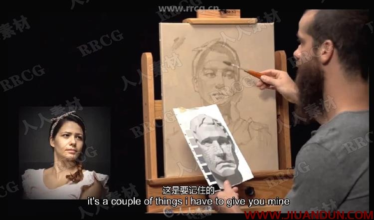 人物肖像水彩画传统艺术绘画实例训练视频教程 CG 第3张