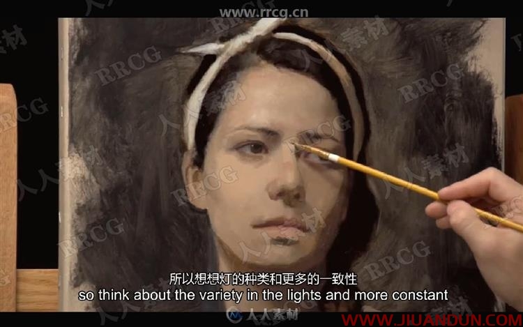 人物肖像水彩画传统艺术绘画实例训练视频教程 CG 第6张