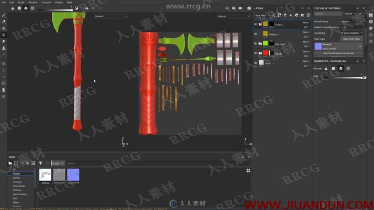 Substance Painter武器道具纹理绘制流程视频教程 CG 第3张