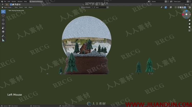 Blender水晶球小屋雪景场景完整实例制作视频教程 CG 第3张