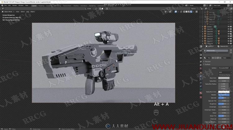 Blender未来派科幻游戏武器完整实例制作视频教程 CG 第11张