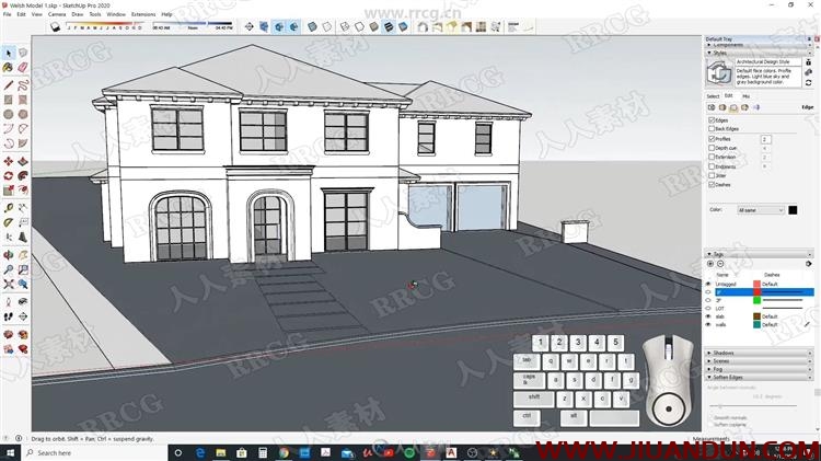 SketchUp西班牙现代风格房屋建筑建模设计视频教程 SU 第10张