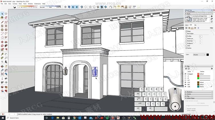 SketchUp西班牙现代风格房屋建筑建模设计视频教程 SU 第11张