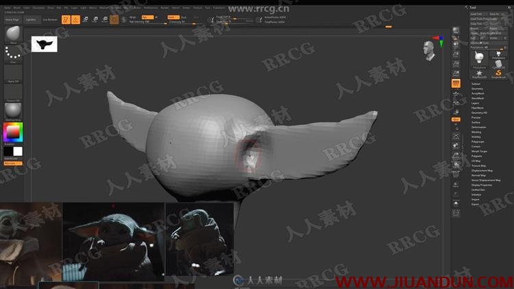 星球大战小尤达大师角色雕刻实例制作视频教程 CG 第2张