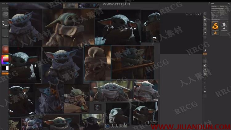 星球大战小尤达大师角色雕刻实例制作视频教程 CG 第3张