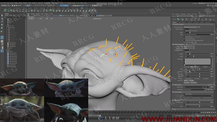 星球大战小尤达大师角色雕刻实例制作视频教程 CG 第12张