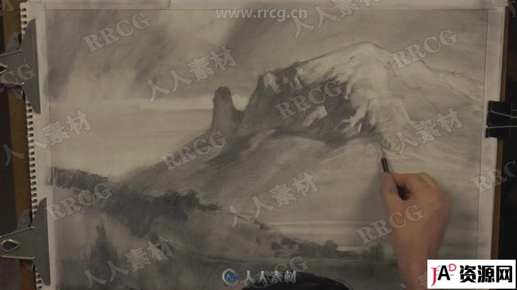 木炭风景画传统艺术绘画技术训练视频教程 design others 第4张