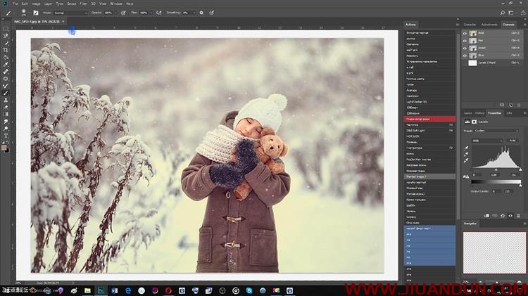 PhotoCASA摄影师Arma Gray冬季儿童摄影冰雪童话后期调色教程 PS教程 第14张